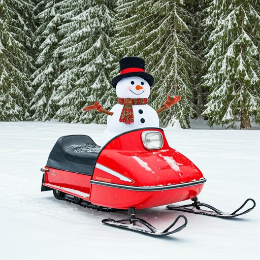 Snowman Snowmobile